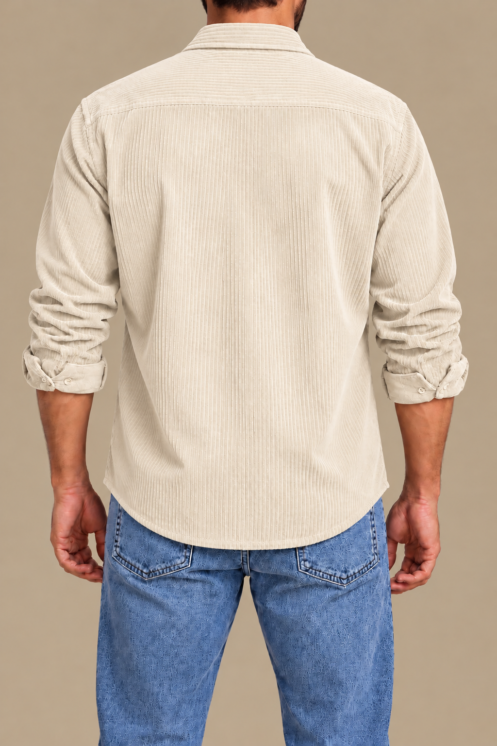 Beige velvet shirt