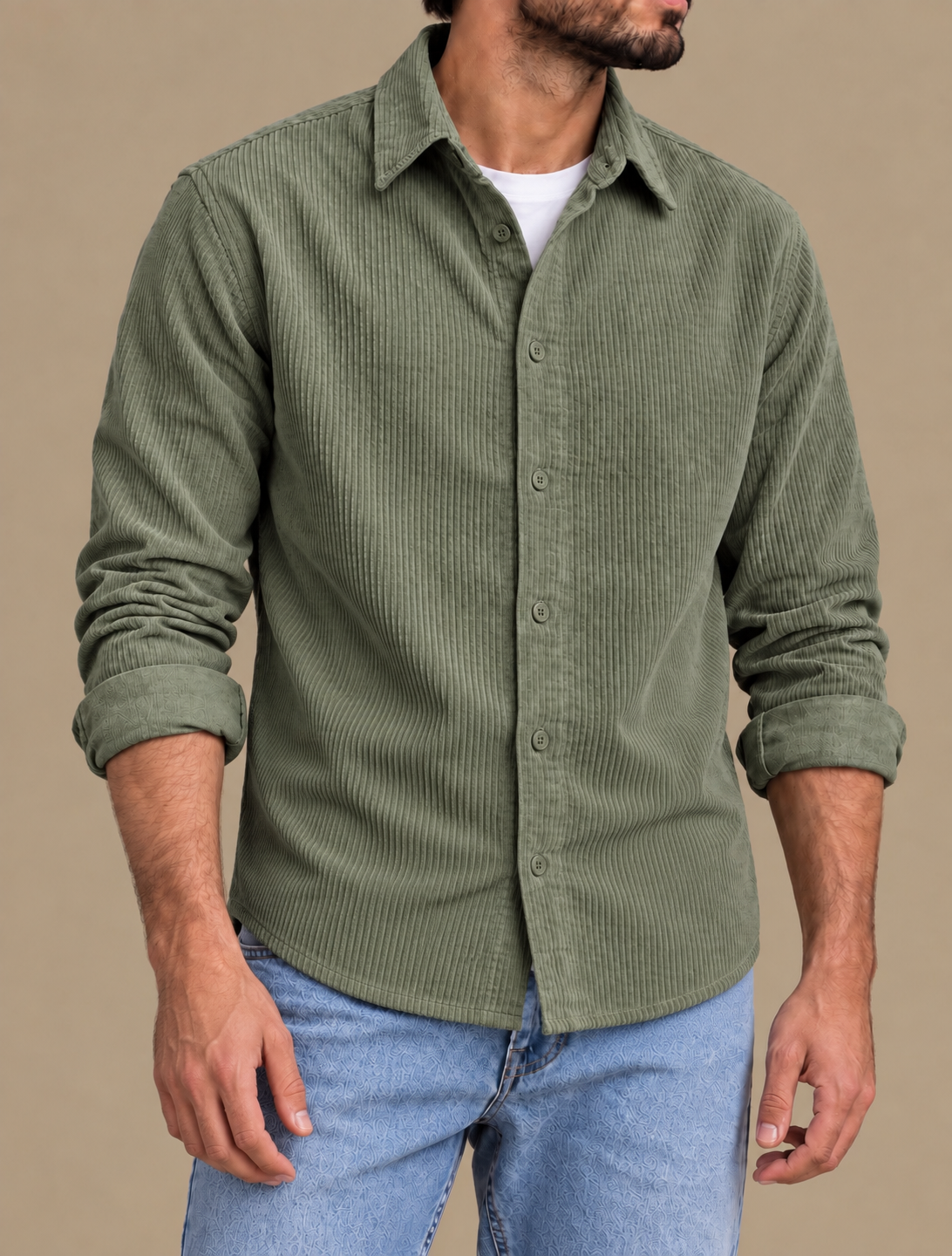 Olive velvet shirt