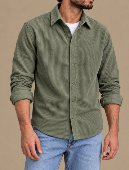 Olive velvet shirt