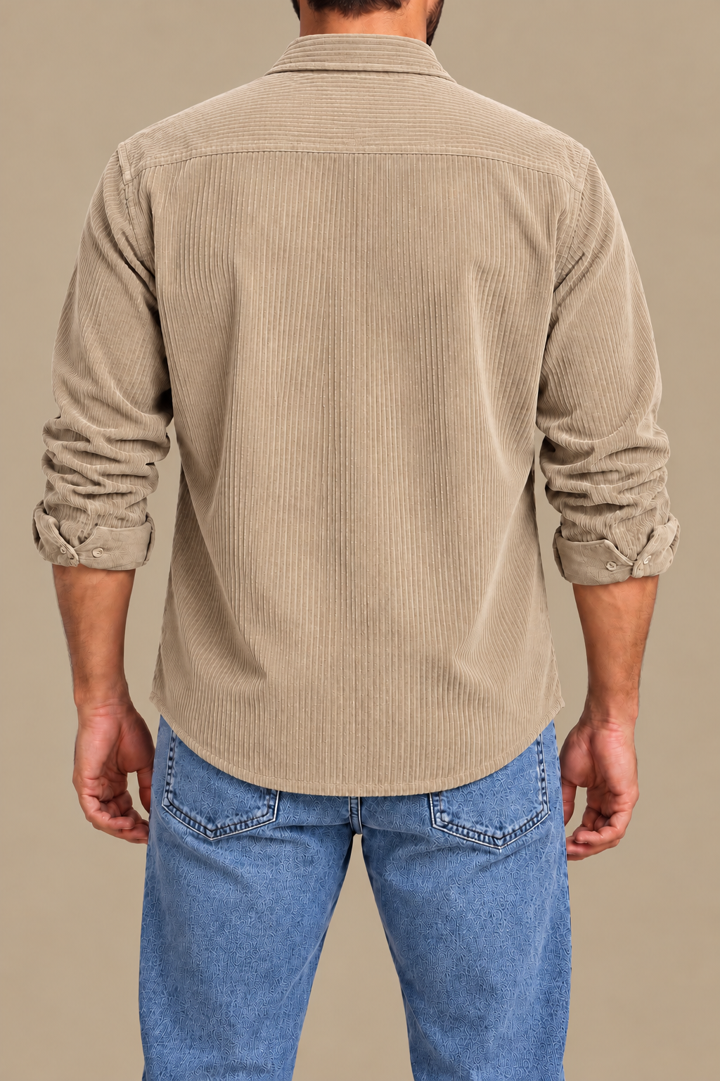 Coffee brown long sleeve velvet shirt
