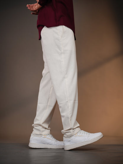 Off-White Straight Fit Linen-Blend Trousers