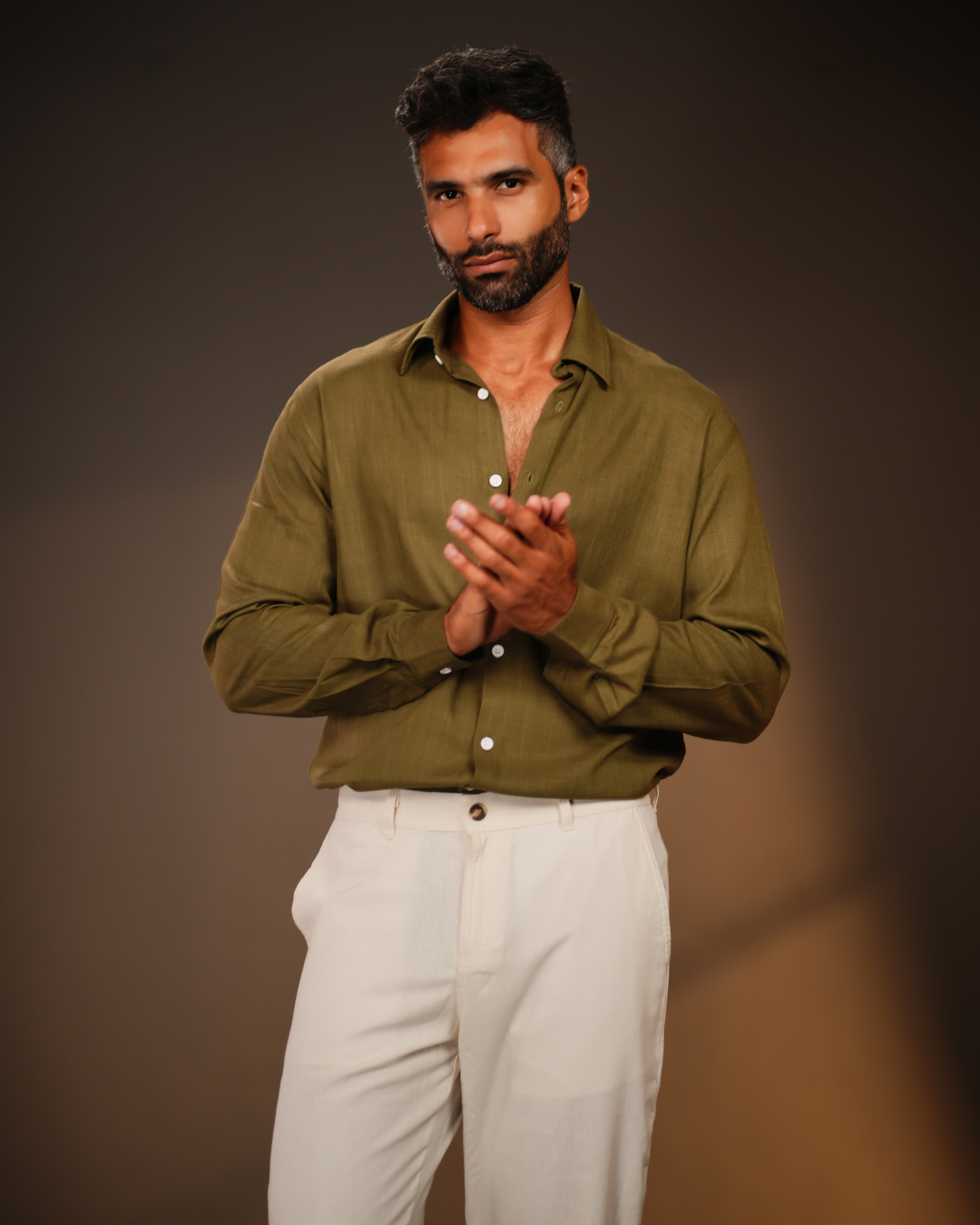 Regular Fit Linen-Blend Shirt