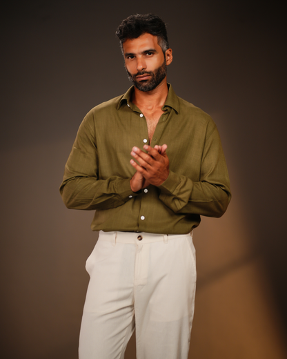 Regular Fit Linen-Blend Shirt